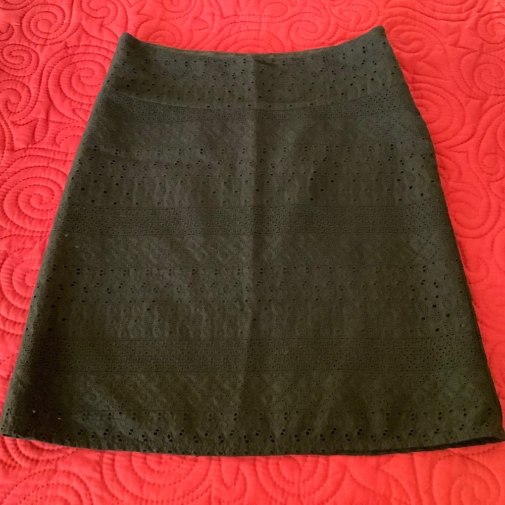 Broderie Pencil Skirt in Black